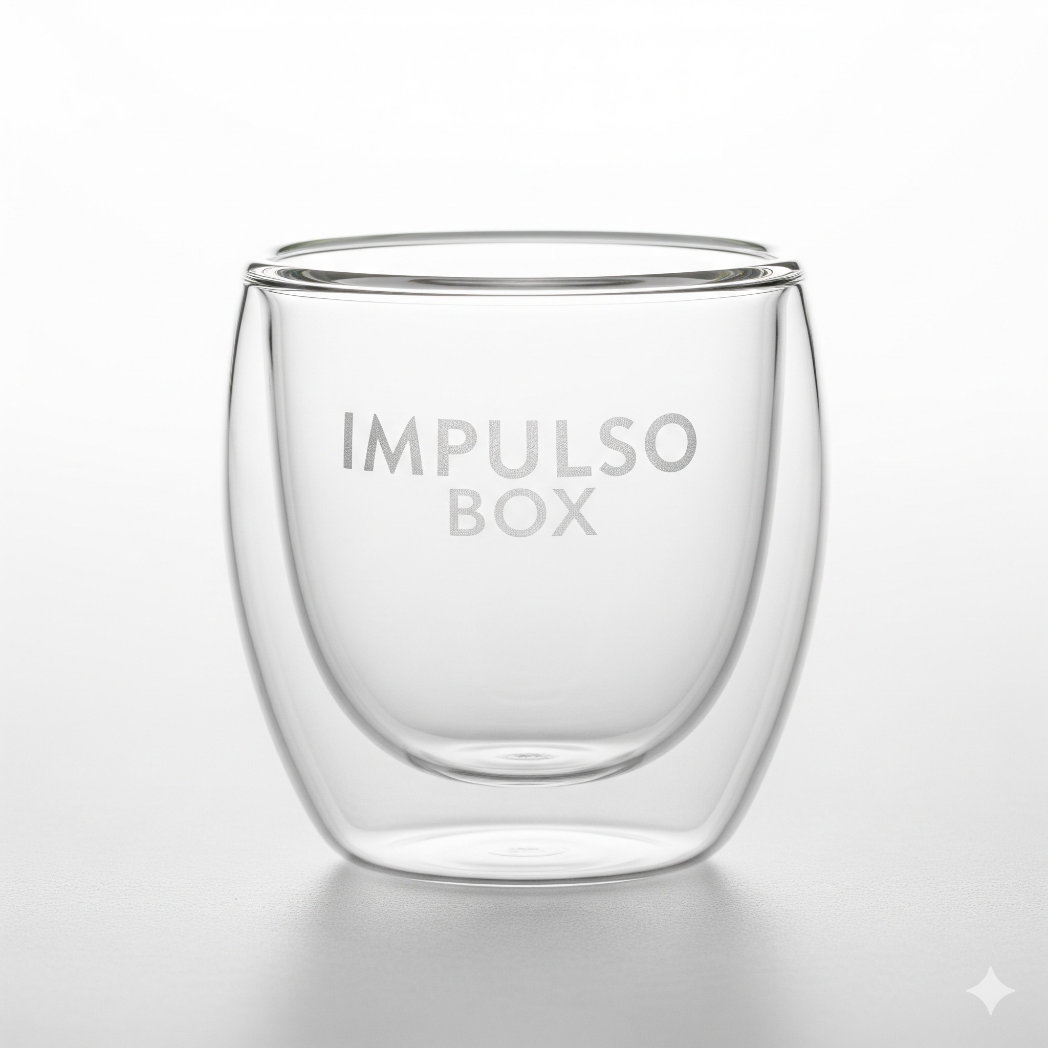 Copo de vidro com logo da empresa